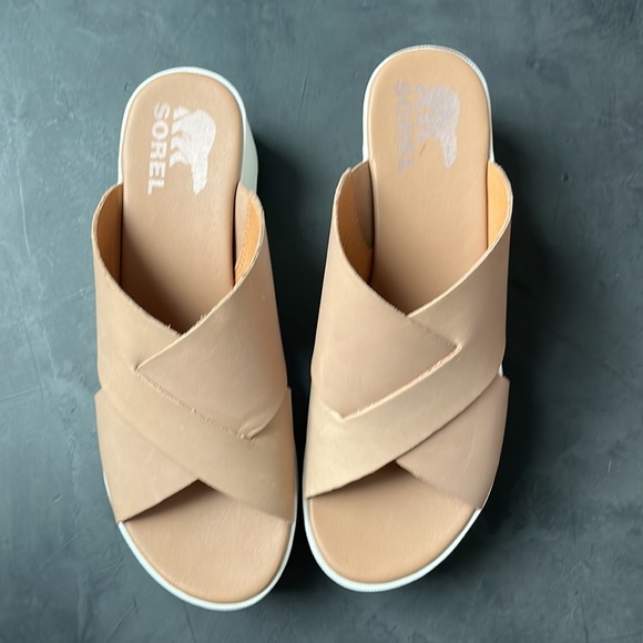 Sorel Cameron Tan Flatform Mule Sandals - Picture 5 of 10